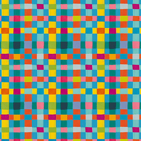 Blue Mingle Check Cotton Fabric - 44"/45" Per Yard
