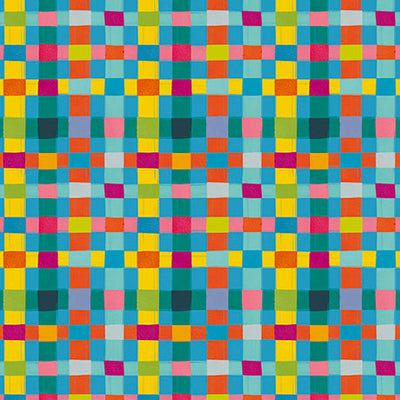 Blue Mingle Check Cotton Fabric - 44"/45" Per Yard