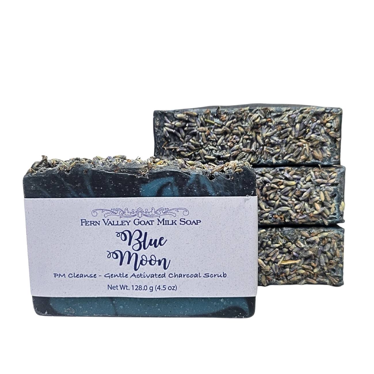 Natural Goat Milk Soap | Charcoal Exfoliating Scrub | Blue Moon PM Cleanse - Korvel