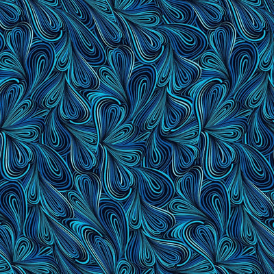 Blue Multi Color Flow Cotton Wideback Fabric - Premium Quality
