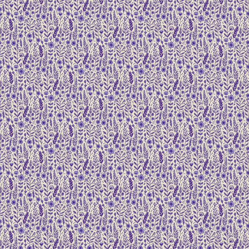 Blue Petite Petals Wildflowers Cotton Fabric - 118" Wide Per Yard