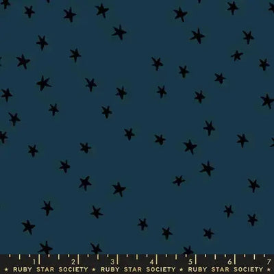 Tela de respaldo ancha Blue Smoke Starry por yarda
