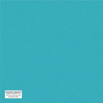 Tela de algodón favorita de Kenna en azul teal - 44"/45" por yarda