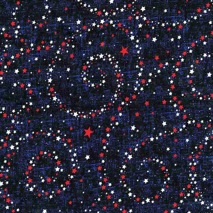 Tissu large en coton bleu étoiles USA marine par yard