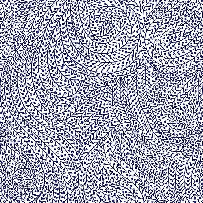 Blue Vine Maze Cotton Wideback Fabric - Premium Quality