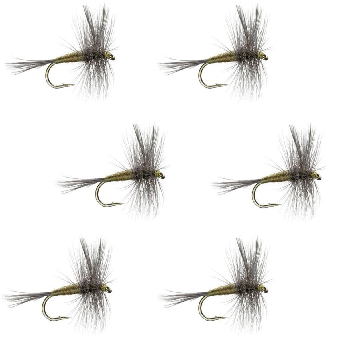 Premium Blue Winged Olive Dry Flies - Set of 6 Size 18 for Trout Fishing - Korvel