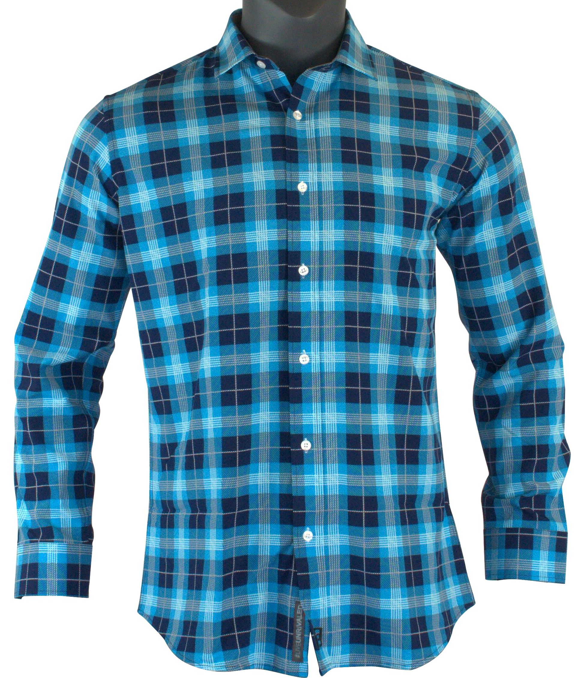 Titan Blue Plaid Long Sleeve Shirt - Elevate Your Style - Korvel