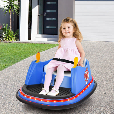 12V Electric Kids Ride On Bumper Car with Flashing Lights - Blue