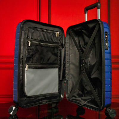 Compact 20-Inch Blue Hardcase Spinner Luggage with 360° Mobility - Korvel