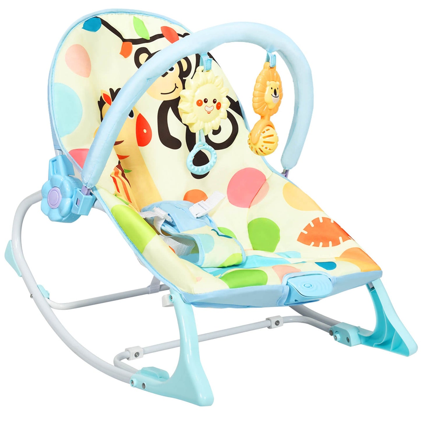 Adjustable Toddler Swing Bouncer & Rocker - Blue