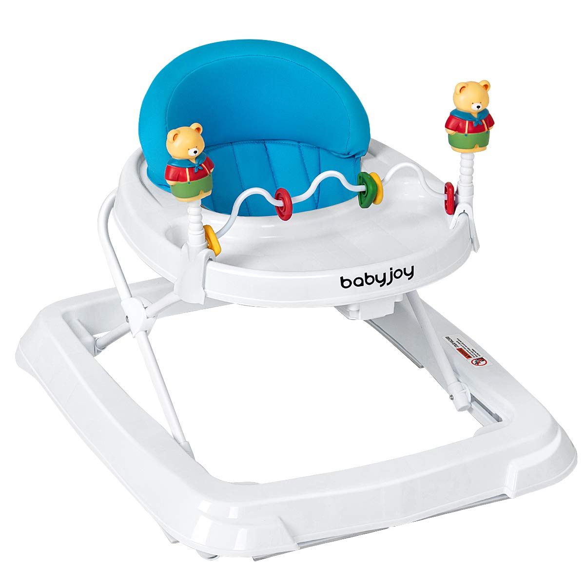 Adjustable Height Portable Baby Walker - Blue