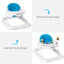Adjustable Height Portable Baby Walker - Blue