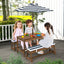 Ensemble de table et bancs de pique-nique pour enfants avec coussins et parasol - Bleu
