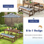 Ensemble de table et bancs de pique-nique pour enfants avec coussins et parasol - Bleu