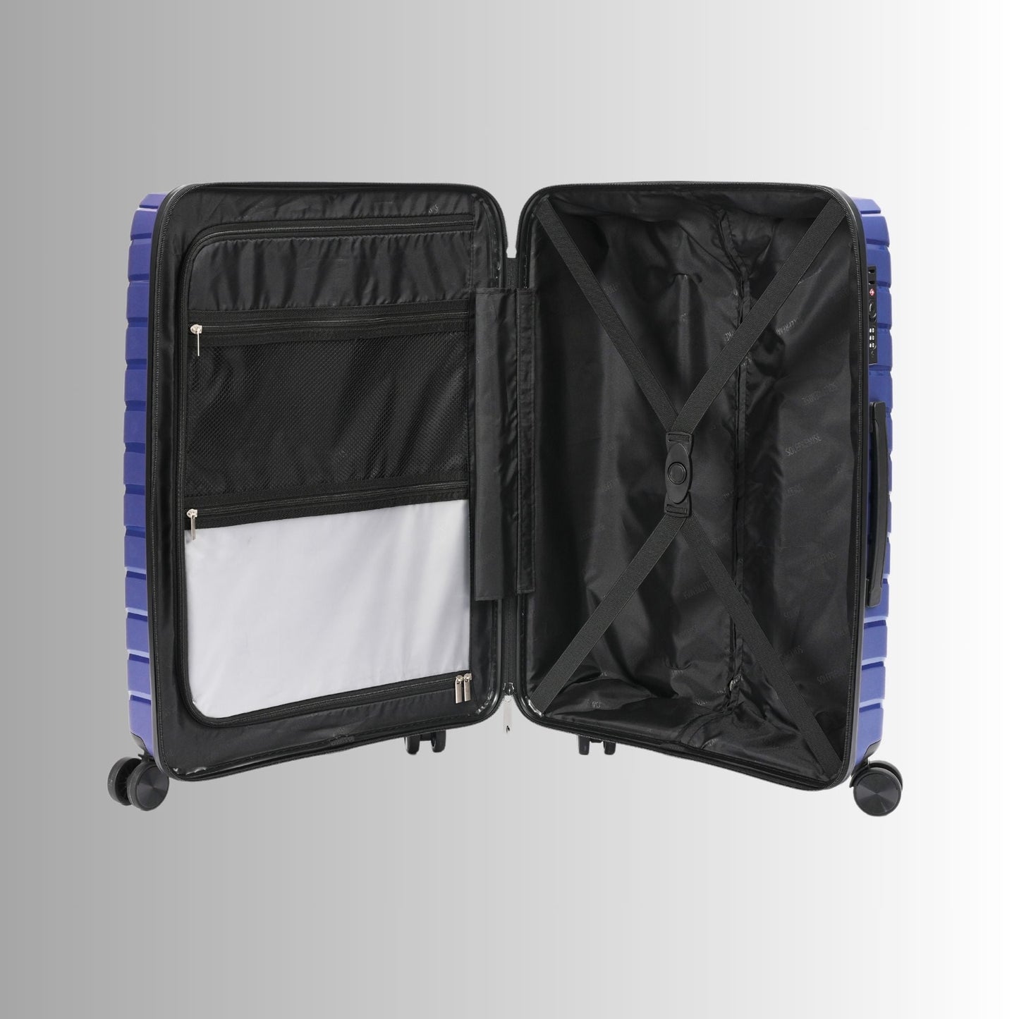Stylish Blue Hardcase Luggage Set - 28', 24', and 20' Sizes - Korvel