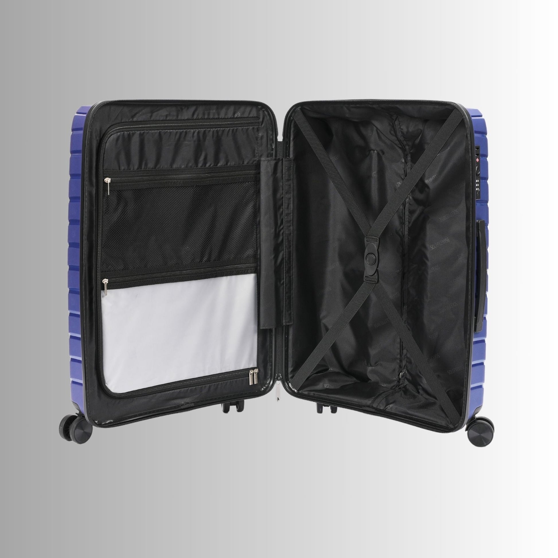 Stylish Blue Hardcase Luggage Set - 28', 24', and 20' Sizes - Korvel