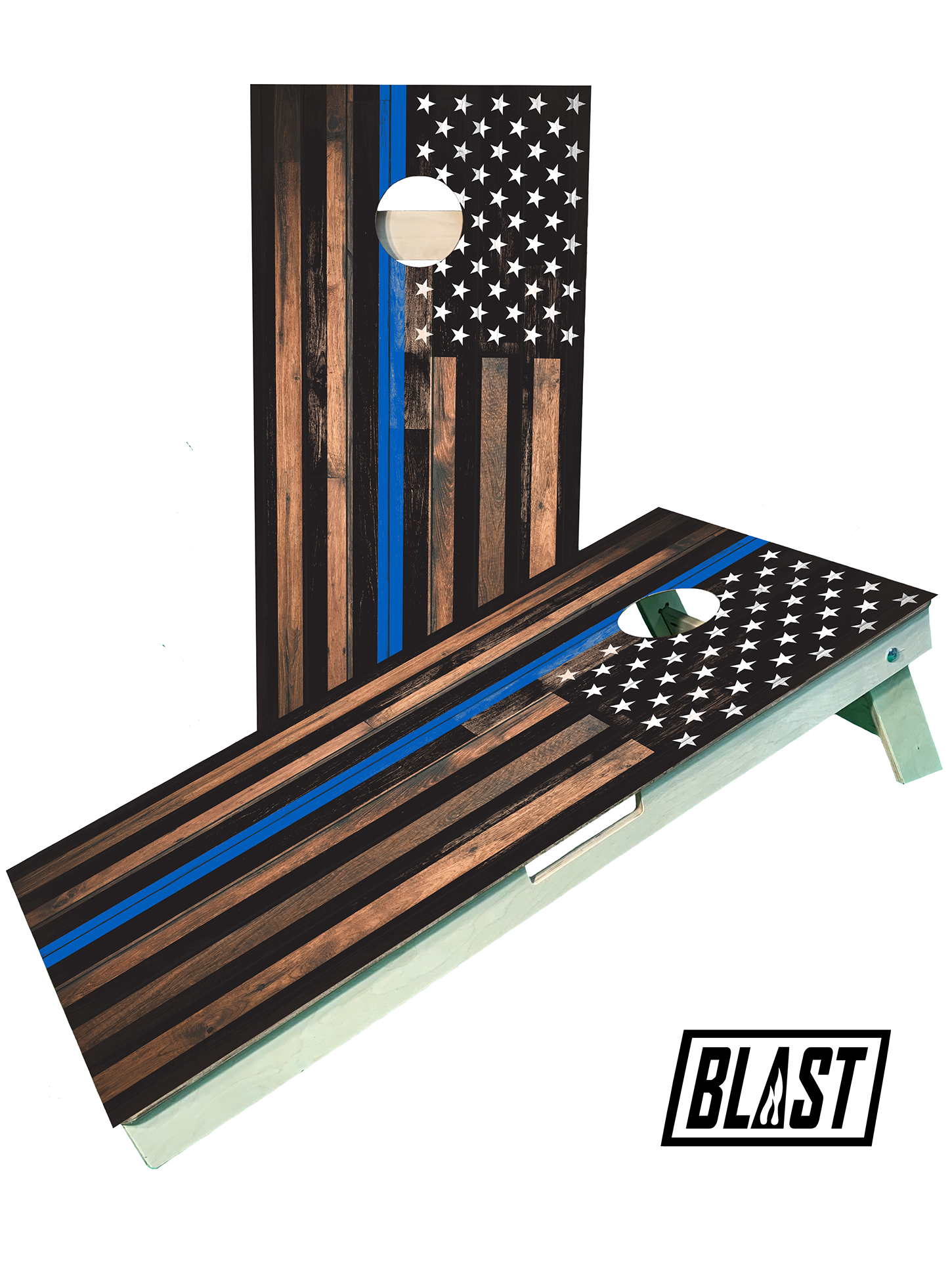 Premium Blue Line Cornhole Set - Built to Last - Korvel