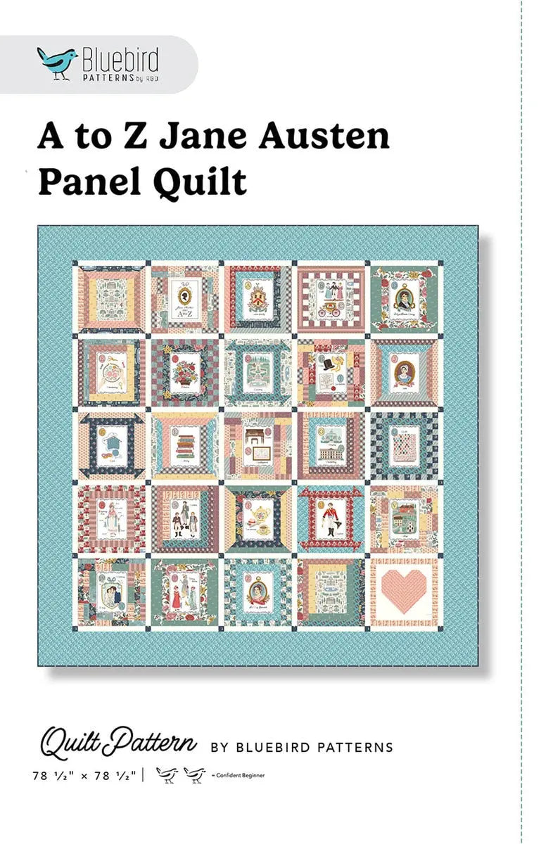 Bluebird Patterns A to Z Jane Austen Quilt Panel