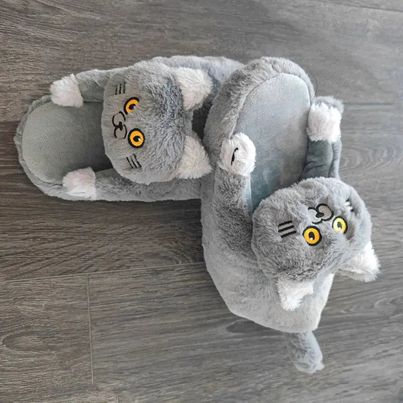 Zapatillas de gato abrazador acogedor