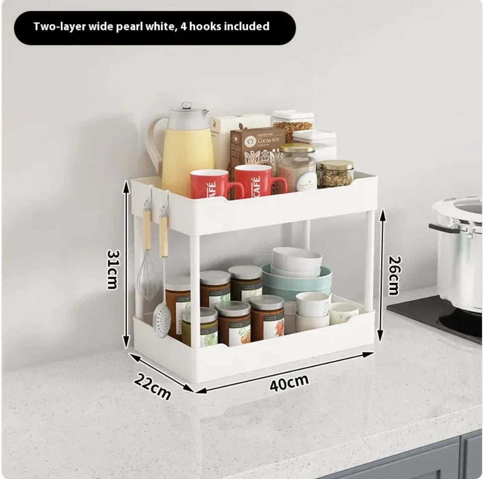 Multi-Tier Kitchen Storage Cart - Versatile & Modern Design