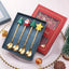 Juego de Cubiertos Navideño Festivo: Cuchara y Tenedor Elegantes