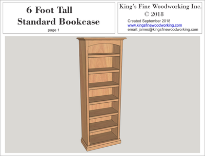 Standard Bookcase 6' Tall 2' Wide 3D Plans
