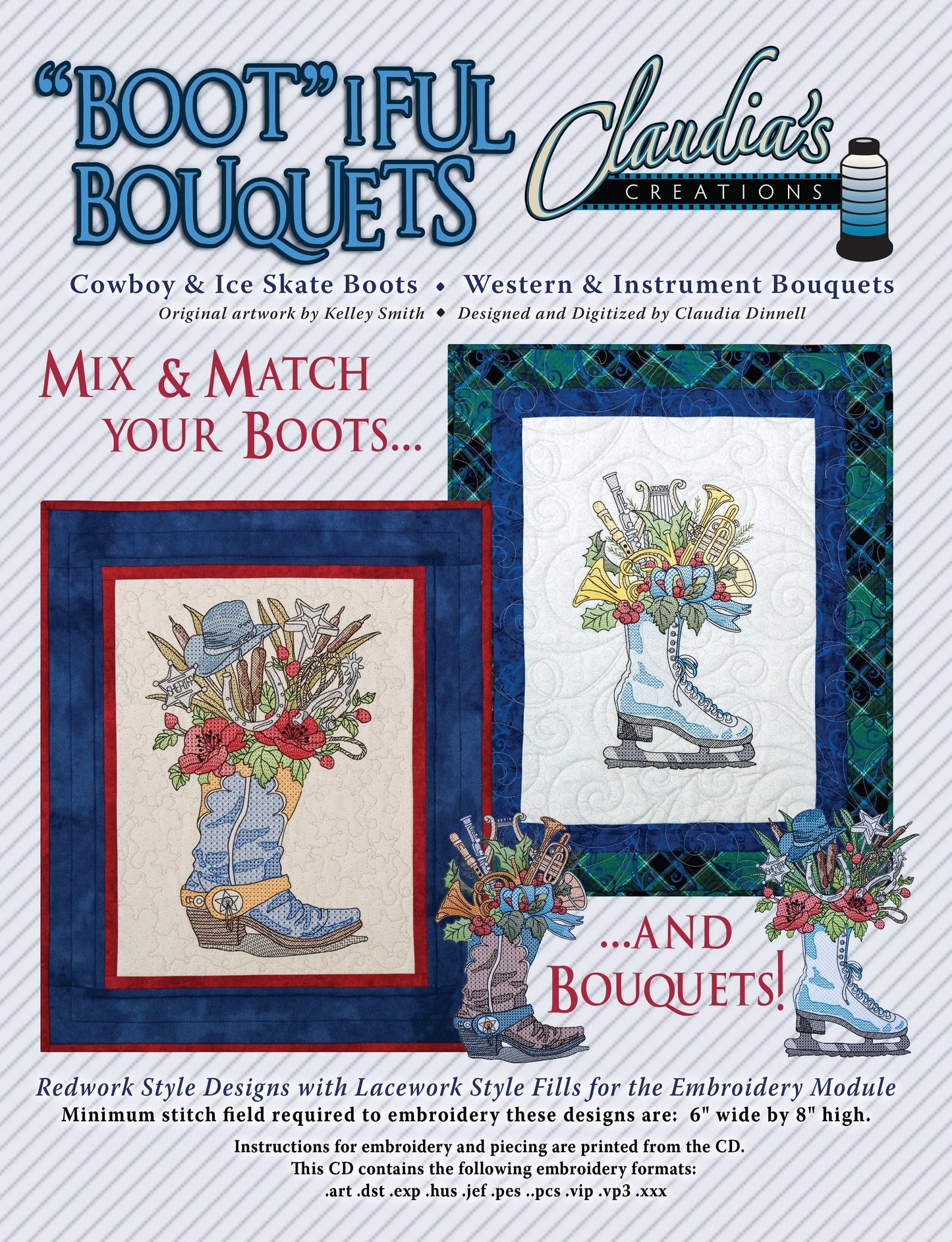 Modèle de broderie Bouquets Cowboy / Patin à glace