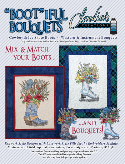 Modèle de broderie Bouquets Cowboy / Patin à glace