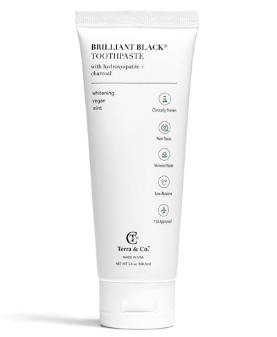 Brilliant Black® Toothpaste | Fluoride-Free Activated Charcoal Whitening – Terra & Co. - Korvel