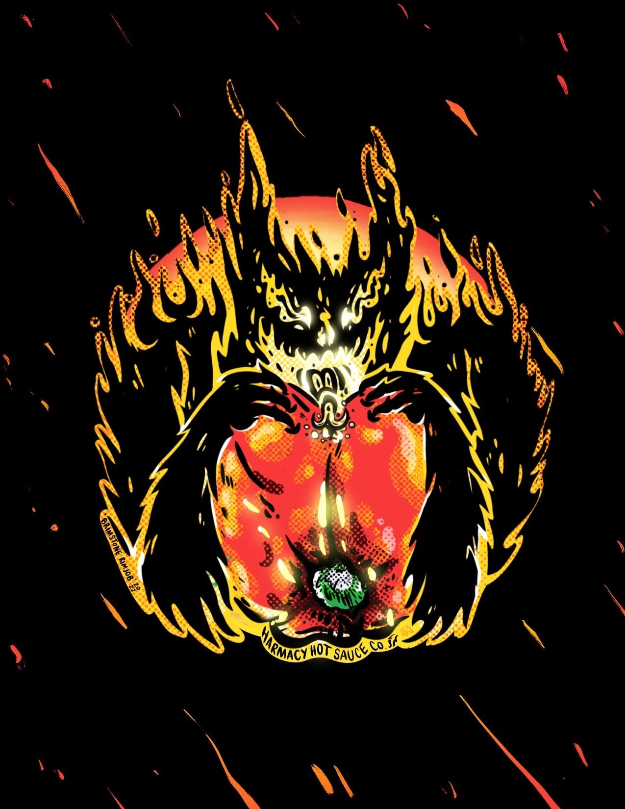 Brimstone Inferno - Sauce Tahini Extra Piquante et Poivrons Rouges Rôtis (9oz)