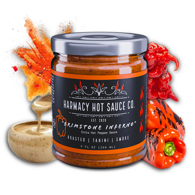 Brimstone Inferno - Extra Hot Tahini & Roasted Red Pepper Sauce (9oz)