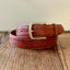 Ceinture en cuir pleine peau en brun britannique mat