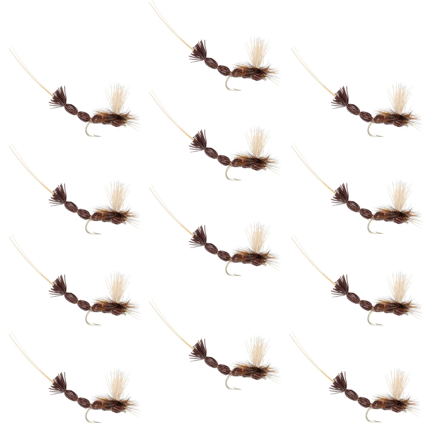 Mouches sèches Brown Para Drake à corps allongé - Taille 12 (paquet de 12)