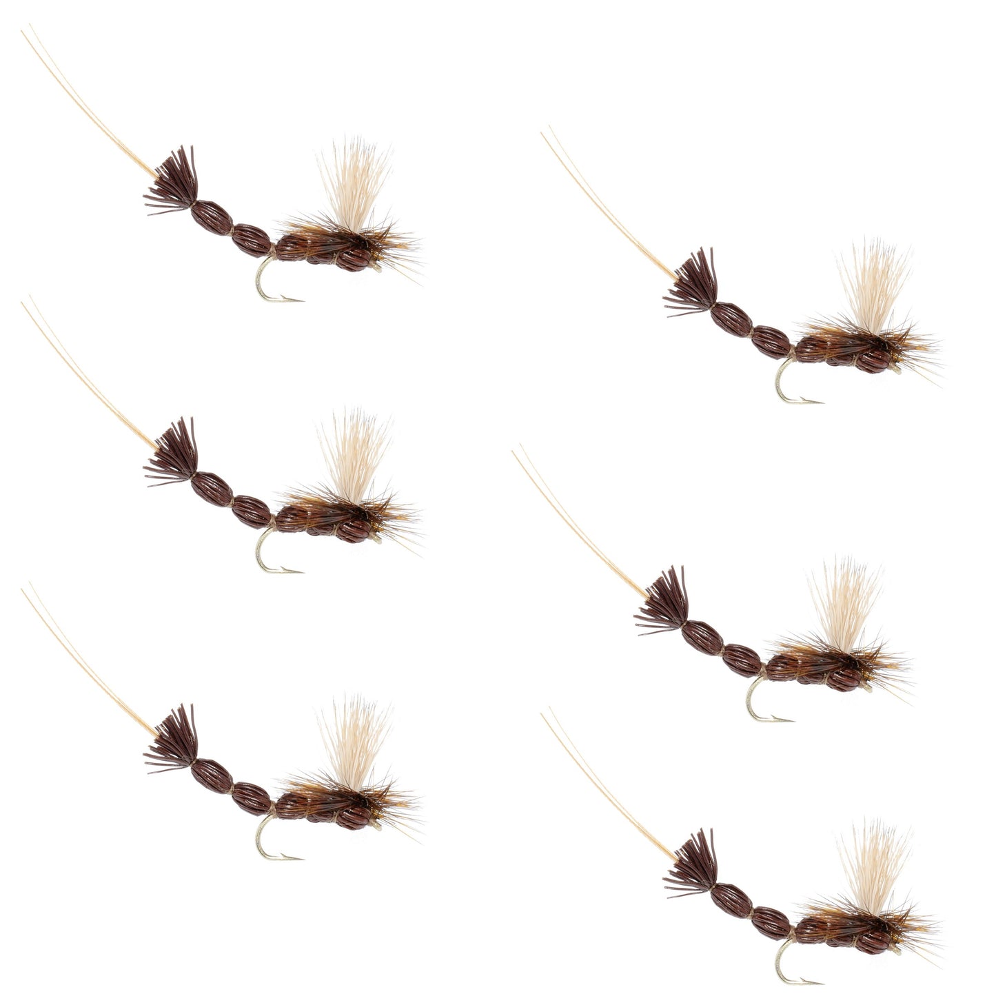 Mouches à saumon Brown Para Drake à corps allongé - Taille 12 (Pack de 6)