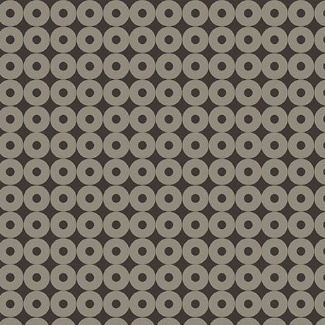 Brown Modern Refinement Circle Grid Geo Cotton Fabric 43"/44" Per Yard