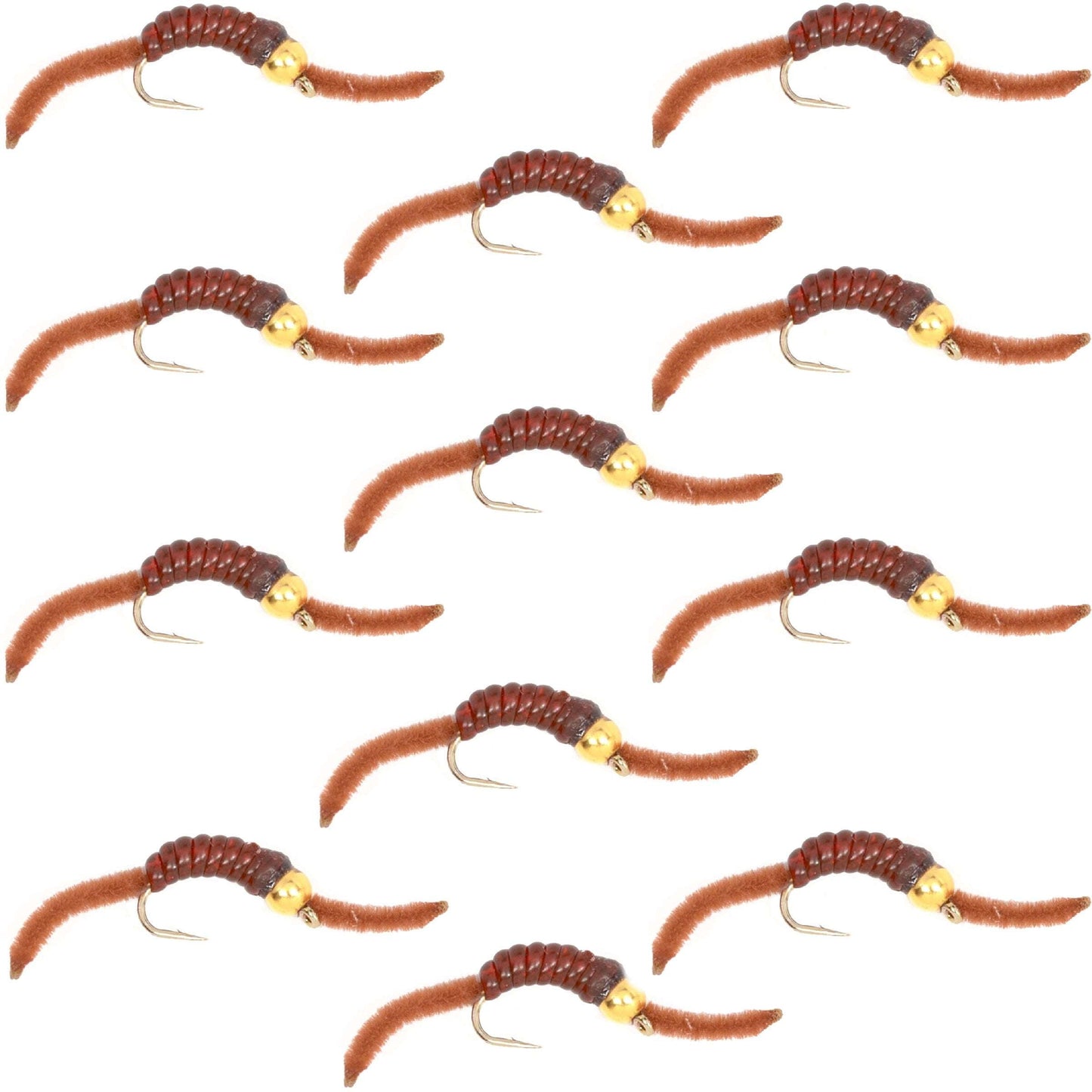 Ver Worm à tête en perles en tungstène San Juan sans ardillon - Taille 14 (12 mouches)