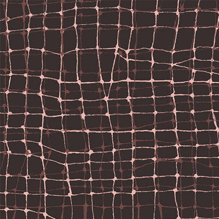 Brown Wiggly Plaid Cotton Fabric - 44"/45" Per Yard