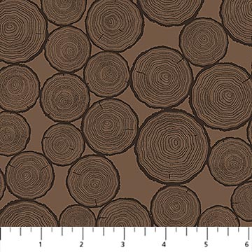 Brown Wood Pile Camping Therapy Cotton Fabric - 44"/45" Per Yard