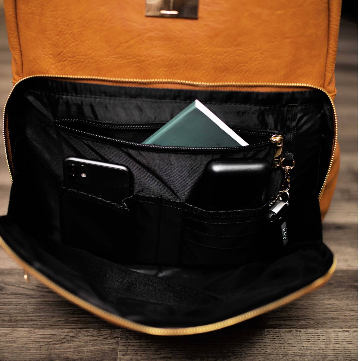 Bolso de viaje de cuero marrón de primera calidad