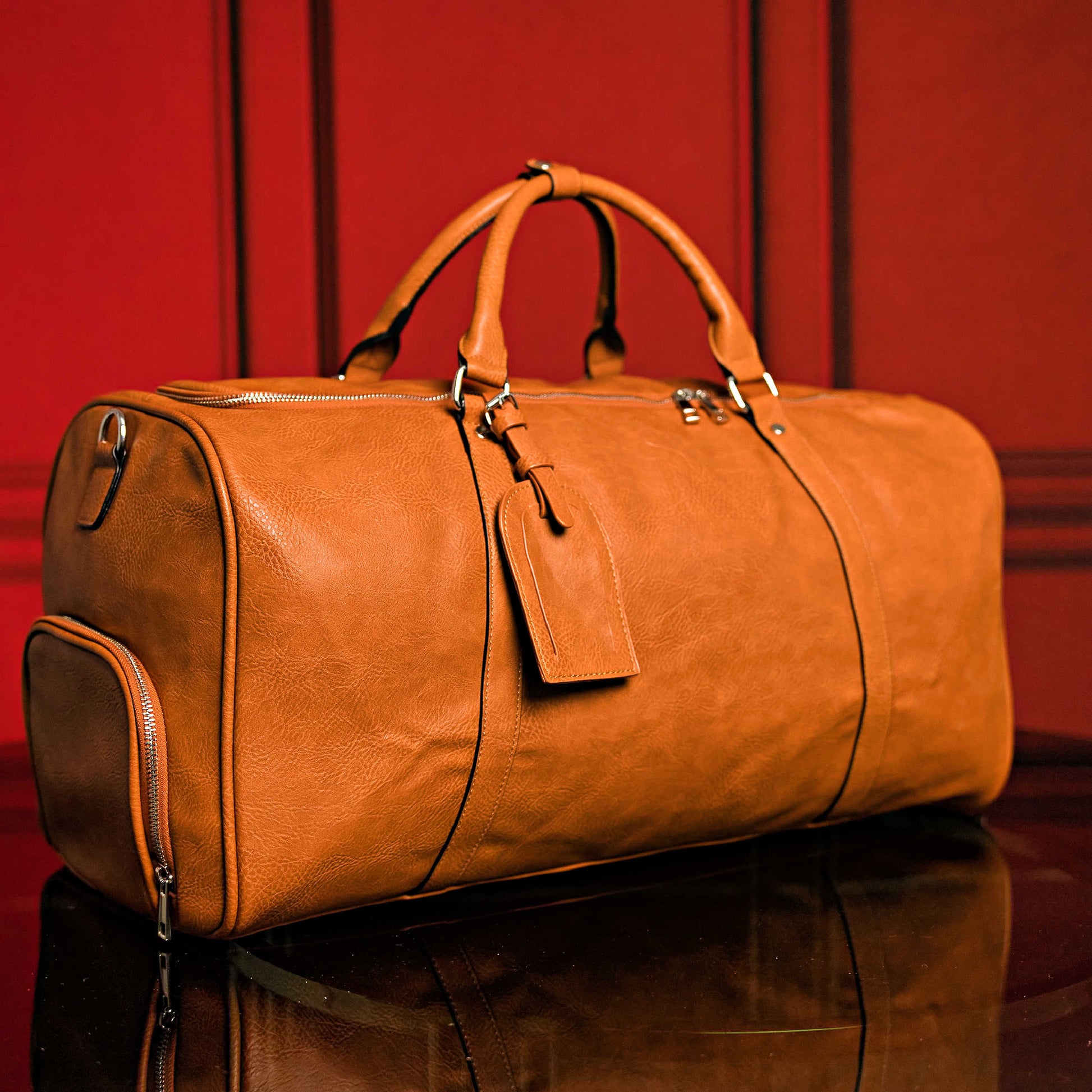 Versatile Brown Leather Travel Duo: Commuter Backpack & Duffle Bag - Korvel