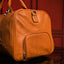 Brown Tumbled Leather Duffle Bag