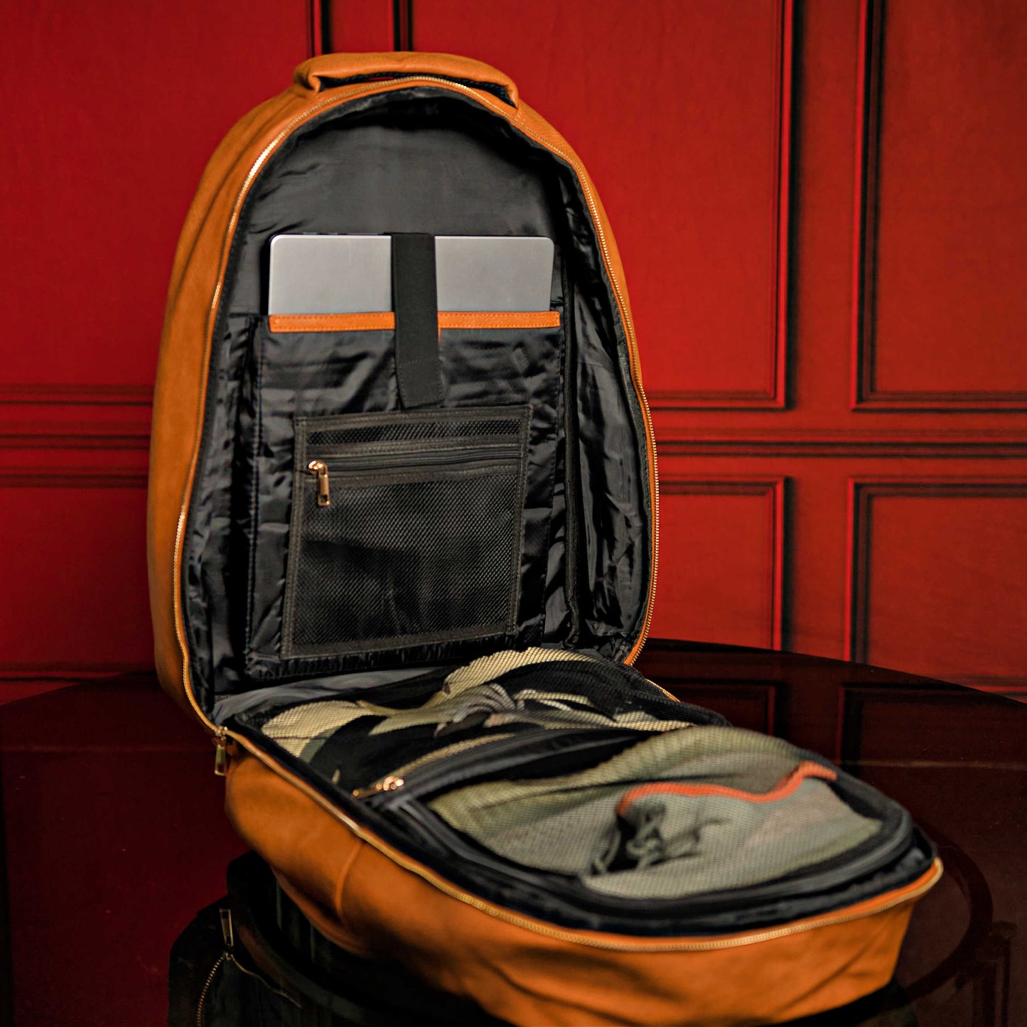 Bolso de viaje de cuero marrón de primera calidad