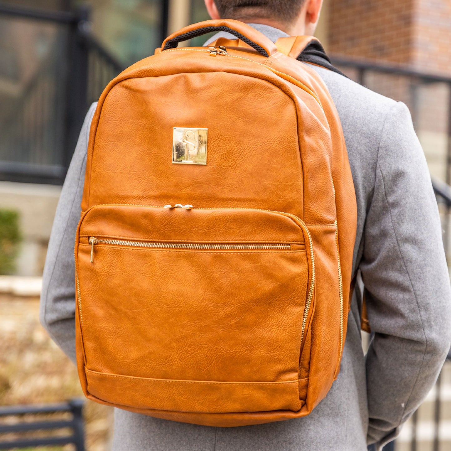 Bolso de viaje de cuero marrón de primera calidad