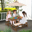 Kids Picnic Table and Bench Set with Cushions and Adjustable Umbrella