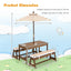 Kids Picnic Table and Bench Set with Cushions and Adjustable Umbrella