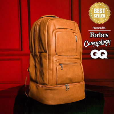 Premium Brown Leather Travel Carry-On Bag
