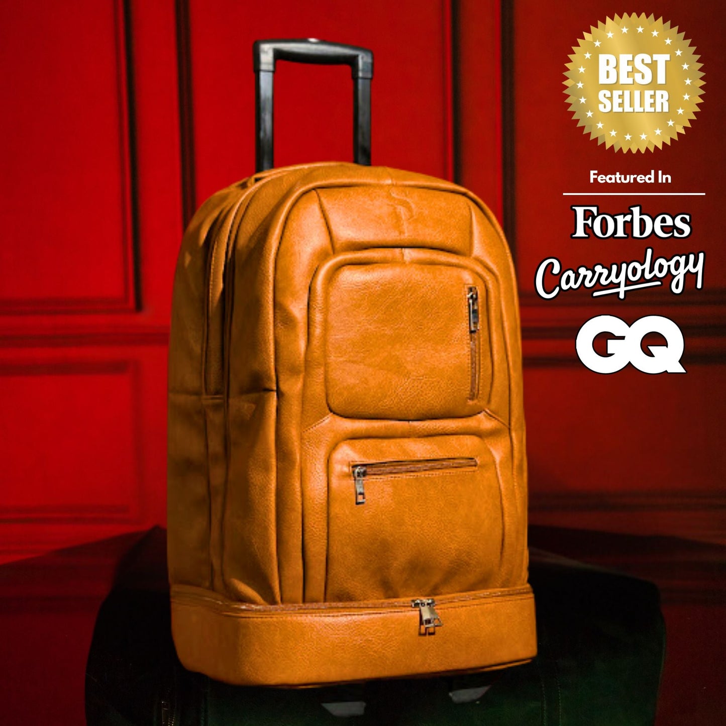 Elegante bolso de viaje de piel marrón Duo
