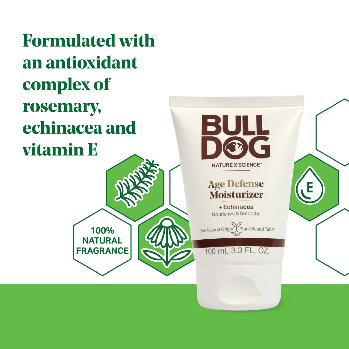 BULLDOG Hidratante Facial Anti-Edad para Hombres, 3.3 Fl Oz