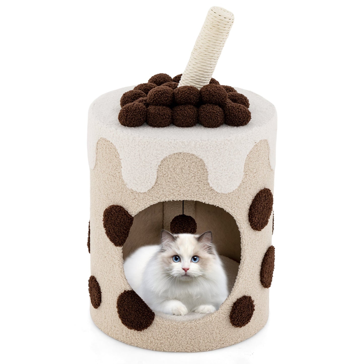 Torre para Gatos Bubble Tea con Poste Rascador