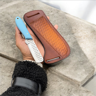 Bull Cutter Cowboy Knife – Sturdy Blade with Leather Sheath for Outdoor Adventures - Korvel